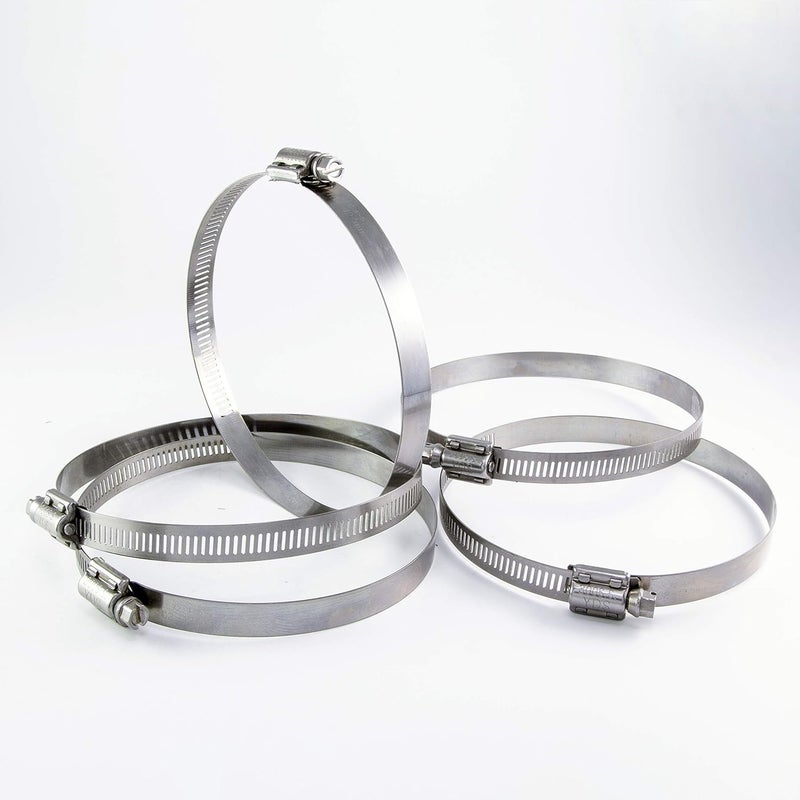 Everon All 300 Grade Stainless Steel High Torque Hose Clamp, Worm Drive, SAE Size 56, 3" to 4" Diameter Range, 1/2" Bandwidth (Pack of 5) - Image 3